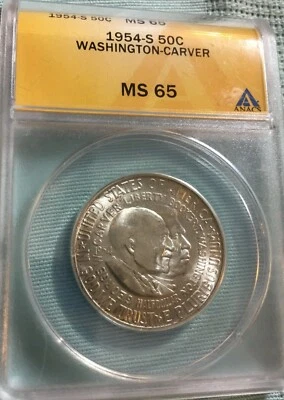 1954 S 50C Washington Carver Commemorative, ANACS MS 65 - Image 1 of 2