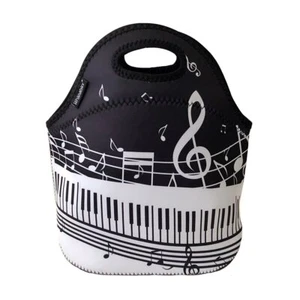 Insulated Neoprene Lunch Bag Zipper Lunch Box Tote, Music Madness - Picture 1 of 3