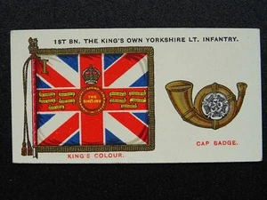 No40 1st BN YORKSHIRE LT INFANTRY Regimental Standards & Cap Badges Players 1930 - Picture 1 of 1