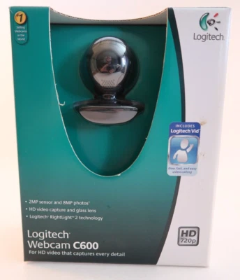 Logitech WebCam C600 HD 720P HD Video Capture for Windows (2009) - Sealed New - Image 1 of 4