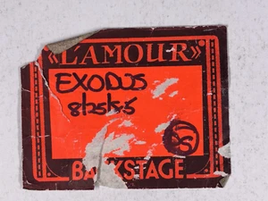Exodus Backstage Pass Steve Souza Original L'amour 25th August 1985 - Imagen 1 de 14