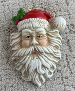 Decorazione natalizia vintage 4,5" faccia di Babbo Natale - Foto 1 di 5