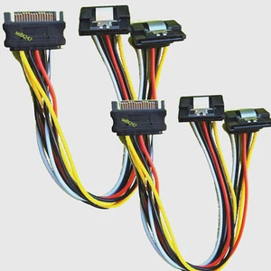 2 Stück SATA PC Y Stromkabel SSD Kabel Adapter Stromadapter 90° Gewinkelt Winkel - Bild 1 von 1
