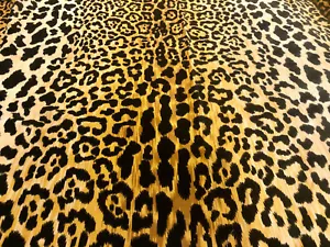 Leopard Print Cotton Velvet Fabric Braemore Jamil Natural Animal Skin Fur -140cm - Picture 1 of 10