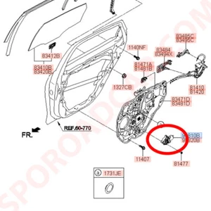 Front Power Window Motor Left for Hyundai 2017-2019 Azera Grandeur IG Parts - Bild 1 von 1