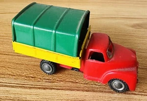 RARE 1950s JAPANESE TIN TOY TIN FLATBED w CARGO TOP FRICTION TRUCK - Picture 1 of 8