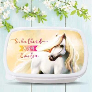 Brotdose Pferd personalisiert mit Wunschnamen Vesperbox Geschenk anpassbar - Bild 1 von 16
