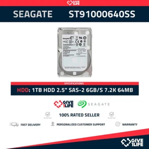 SEAGATE ST91000640SS 1TB HDD 2.5" SAS-2 6GB/S 7.2K 64MB - Photo 1/7