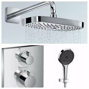 Hansgrohe Raindance E300 2 jet Shower head with Ecostat Thermostat mixer - Picture 1 of 7