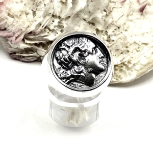 Handmade Alexander the Great Coin Sterling Silver 925 Signet Ring - Picture 1 of 6