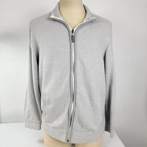 Tasso Elba Sweater Jacket Mens Sz XL Gray Full Zip Up Lightweight Casual Cotton - Picture 1 of 8