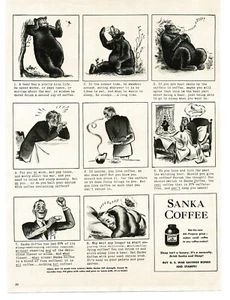 1943 Sanka Kaffee Cartoon Comic Kunst 2. Weltkrieg Kriegsanleihen kaufen Vintage Druck Anzeige 1 - Bild 1 von 1