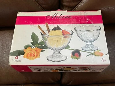 Lot of (6) Borgonovo Italy Italian Crystal Dessert Glasses - with original box - Image 1 of 4