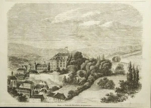 Stampa antica Veduta Baden Canton Argovia Svizzera Xilografia 1857 - Imagen 1 de 1