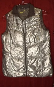 Xersion Damen PLATIN SILBER durchgehender Reißverschluss Stehkragen gefütterte Weste Größe Medium - Bild 1 von 7