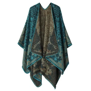 Lady Large Cape Shawl Reversible Warm Cape Wrap Scarves Winter Autumn Shawl Sexy - Picture 1 of 34
