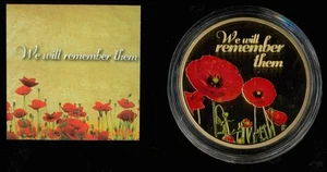 2015 Australia Gold-Plated Red Poppy - We Shall Rememember them Medallion & Case - Bild 1 von 3