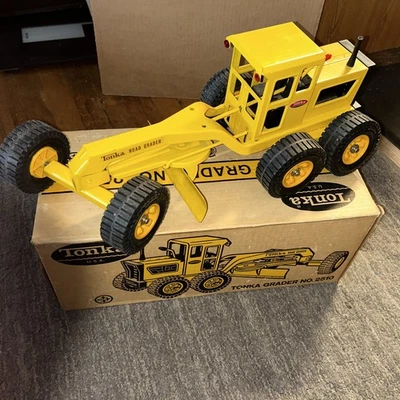 Antigua niveladora Tonka amarilla vintage 1970-72 EE. UU. No. 2510 en caja Foto 1 de 4