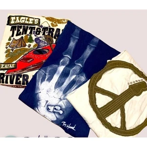 Peace and Nature Boys Long Sleeve 3 pack tees Layered Shirt Peace Skeleton Camp - Picture 1 of 8