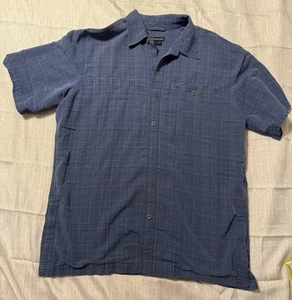 5.11 Tactical Shirt Mens Medium Plaid Blue Snap Up Lined Short Sleeve 511 - Picture 1 of 9