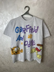 Vintage 90-s Garfield and Odie wrapped print rare M SIze - Picture 1 of 11