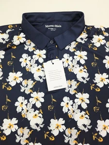 Polo Mizzen Talla Principal 2XL Para Hombres Azul Marino Floral Cuello Logo Poliéster Versa Nuevo con Etiquetas - Imagen 1 de 12