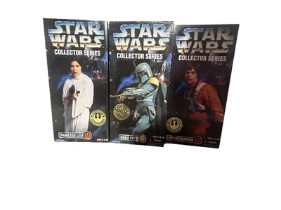 Star Wars 1996 12" Sellado KENNER Princesa Leia LUKE SKYWALKER Boba Fett Foto 1 de 4