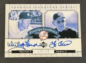 Yankees Signature Series Whitey Ford Yogi Berra Pinstripe Excellence Auto /125 - Picture 1 of 3