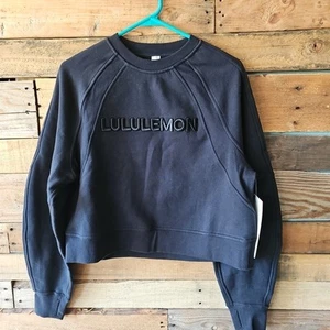 Felpa Pullover Lululemon Taglia XS/S Scuba Oversized Wordmark Nera Nuova con etichette - Foto 1 di 7