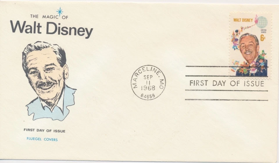 #1355 Walt Disney Fluegel cachet First Day cover Scarce - Image 1 of 1