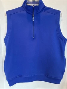 Callaway Men’s Golf Vest 1/4 Zip Medium Zipper Pockets Royal Blue - Picture 1 of 15