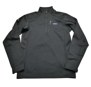 Patagonia Pullover Uomo Piccolo Nero Quarto Zip Pile Polartec Power Elasticizzato - Foto 1 di 8