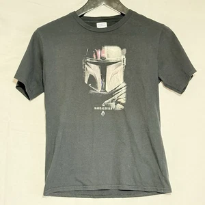 Star Wars The Mandalorian schwarzes Baumwoll-T-Shirt - Größe Jugend Large (L) - Bild 1 von 4