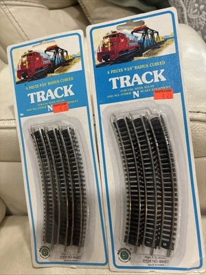Bachmann N Scale 6 Piece 9-3/4" radius Curved Track #44607 (Lot of 2) FREE SHIP - Image 1 of 4