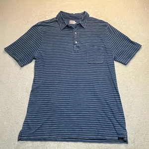 Polo uomo Faherty grande cotone blu casual carriera golf tasca maglietta - Foto 1 di 12