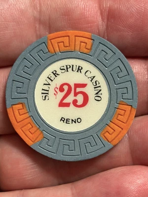 (NICE) $25 SILVER SPUR CASINO CHIP POKER CHIP RENO NEVADA GAMBLING TOKEN - Image 1 of 2