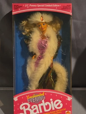 *LEIA* Boneca Barbie JC Penney Enchanted Evening em Casaco de Pele de Arlequim SE 1991 Nova - Imagem 1 de 4