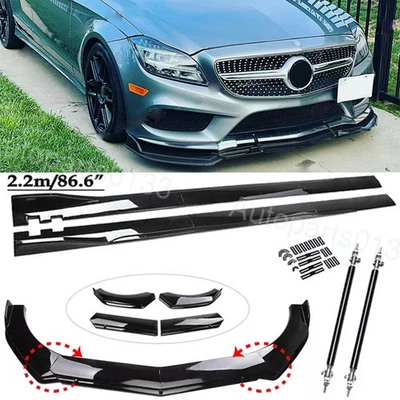 Front Bumper Lip Splitter+Side Skirts+Strut Rods For Mercedes Benz CLS400 CLS350 Foto 1 de 4