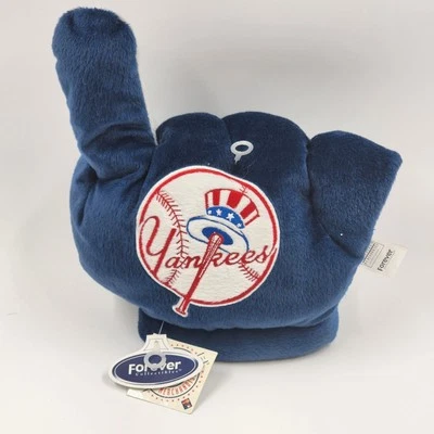 Guante de felpa portátil de béisbol MLB con logotipo de los Yankees n.º 1 coleccionable para siempre Foto 1 de 4