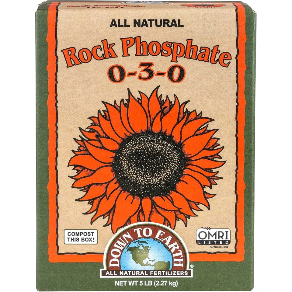 Fertilizante de fosfato de roca orgánico Down to Earth 0-3-0, 5 libras Foto 1 de 4
