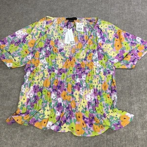 NWT Sanctuary Women's Fresh Gardenia V Neck Smocked Pullover Crop Top Size Lg - Picture 1 of 7