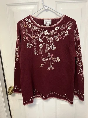 Suéter Decorativo Vintage Maggie Sweet Mediano Rojo Arándano Foto 1 de 4