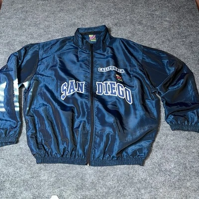 Vtg Surf Style Pullover Jacket Mens One Size Iridescent Windbreaker 90s Cali - Image 1 of 4