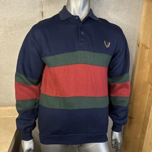 Vtg Athletic Works Men’s Rugby Sweatshirt Color Block Medium Preppy 90s Y2K - Picture 1 of 5