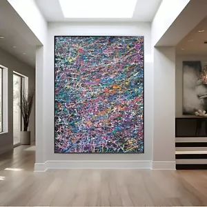 Venta Pintura abstracta de olas del océano hecha a mano 60H x 48W costaba $3,495 ahora $1,795 - Imagen 1 de 18