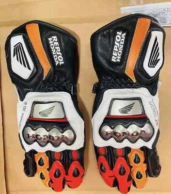 Honda Repsol  Motorcycle Leather  Gloves Motorbike Leder Biker Armoured Biking - Image 1 of 2