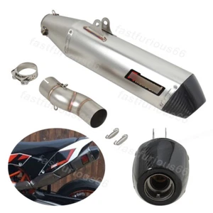 Exhaust Tips Muffler Mid Pipe Steel +Carbon Modified For 690 Enduro SMC R 08-18 - Bild 1 von 9
