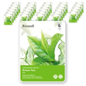 All Skin Type Ricocell Nature Recovery Sheet Mask Green Tea 23g*30sheets - Picture 1 of 4
