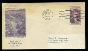 774 BOULDER DAM FDC BOULDER, NV PLANTY #P3 RICE CACHET - Picture 1 of 1