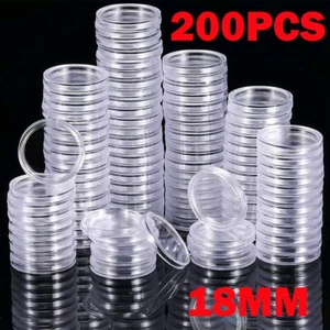 200PCS Porta Capsule per Monete Ermetico 18mm Attacco Diretto per DIMES - Foto 1 di 10